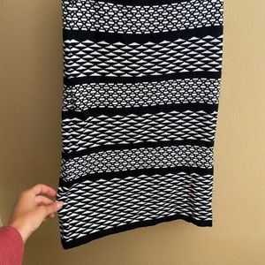 Black and White fitted skirt